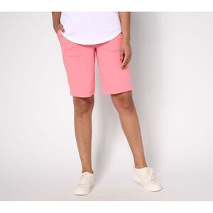 Sport Savvy Women's Pants Sz L French Terry Bermuda Shorts Pockets Pink A693594